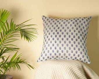 Hand-Block Printed Linen Pillow Cover | Siro Floral Cushion