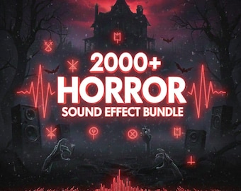 2000+ Horror Sound Effects Bundle | Scary SFX Pack | Ghost, Demon, Jump Scare, Dark Ambient, Monster, WAV + MP3 | Filmmaker Audio Pack