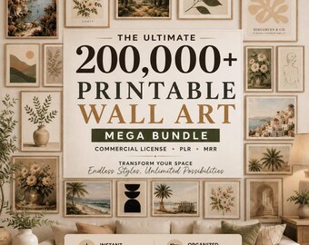 20,000+ Printable Wall Art Bundle, Botanical, Abstract, Vintage Styles modern artwork (Digital Download)