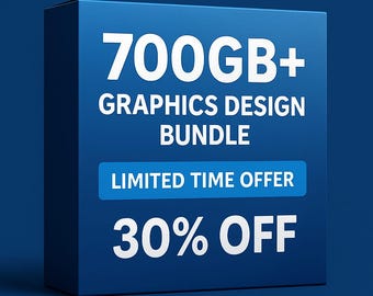 700GB+ Graphics Design Assets Bundle | Canva, Procreate, Photoshop (Instant Download)