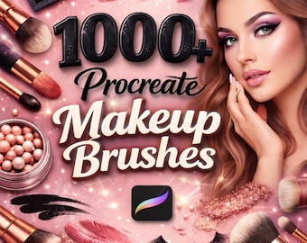 1000+ Procreate Makeup Brushes | Retouching Brush, Beauty, Face & Glam Brush Pack for Digital Artists