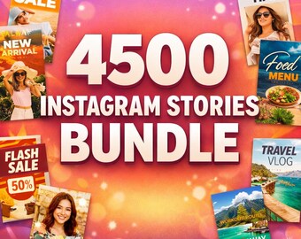 4500 Instagram Stories Bundle | Social Media Templates (Digital Download)