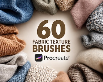 60+ Procreate Fabric Texture Brushes, Realistic Textile Art Supplies (Digital Download)