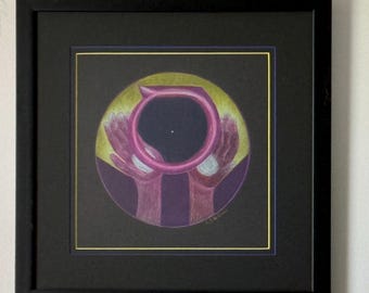 Hebrew Letter Framed Colored Pencil Wall Art Contemporary Modern Jewish Mandala Artwork Bnai Mitzvah Gift Idea Jewish Home Blessing Decor
