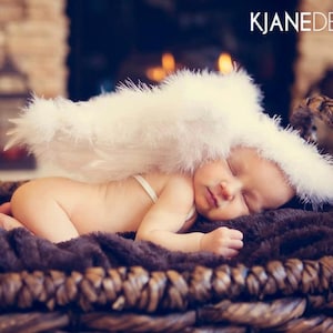  AMOR PRESENT Alas de ángel para bebé, 5 piezas de ropa para  sesión de fotos de recién nacido, alas de ángel blanco, conjunto de disfraz  de Cupido para bebé con diadema
