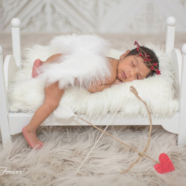 SALE! Infant Baby Angel Wings Costume Cupid Soft, Beautiful White Baby Blue Pink Ivory Red Professional Photo Prop FREE Halo