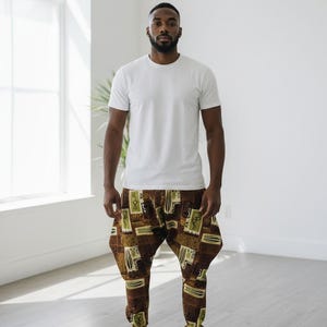 Pantalones harem para hombre con estampado africano Ankara, de tiro bajo.