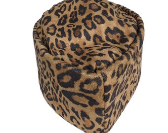 Kufi-mössa i sammet med leopardmönster, afrikansk bröllopshatt