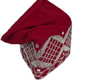 Geborduurde fluwelen Fila-pet, Yoruba-bruidegomhoed