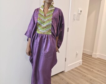Caftano di lusso con perline, abito lungo con perline, boubou elegante, taglia unica