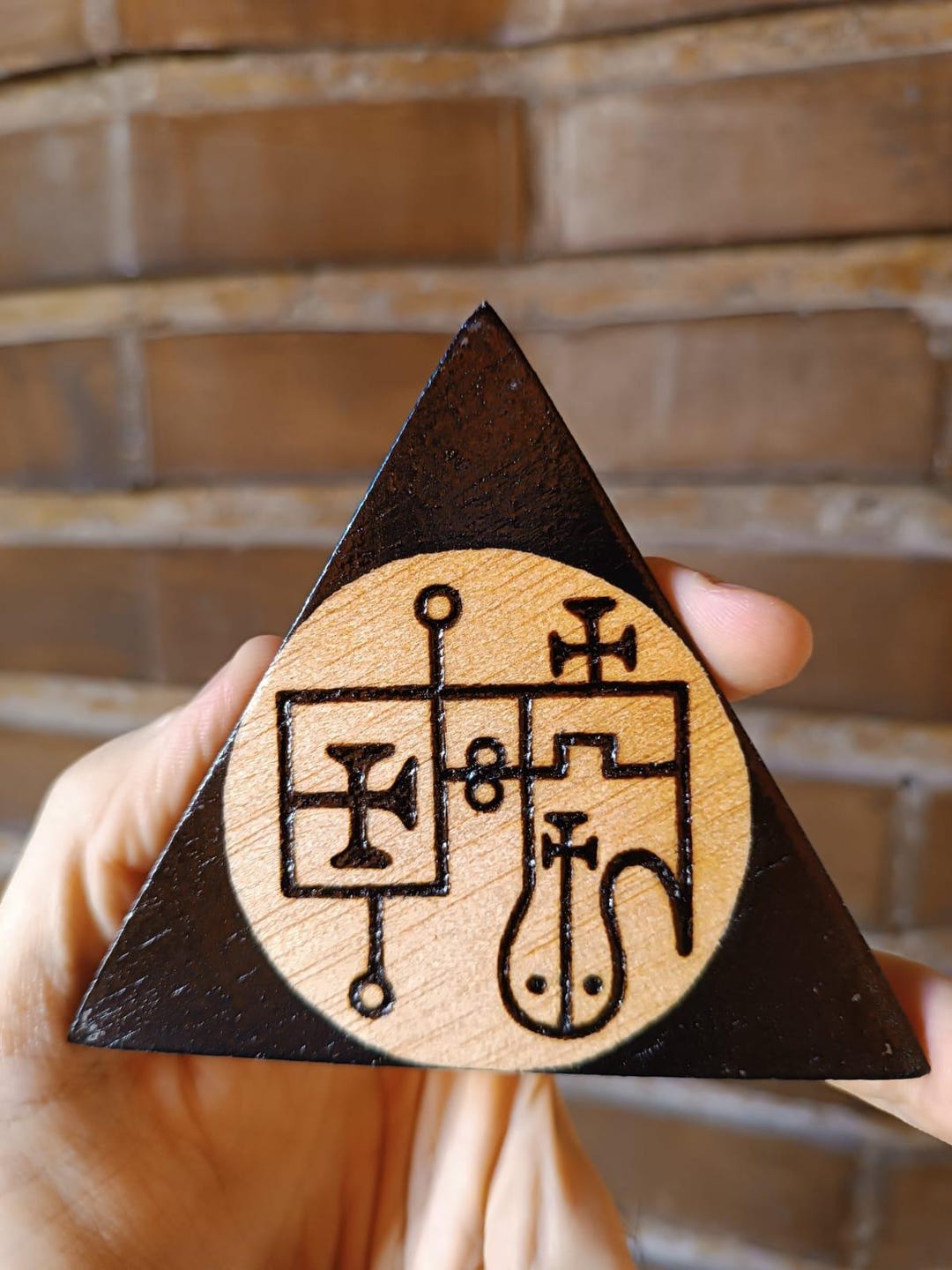 GLASYA LABOLAS Sigil Goetia, Burned in Plywood, Triangle of Invocation ...