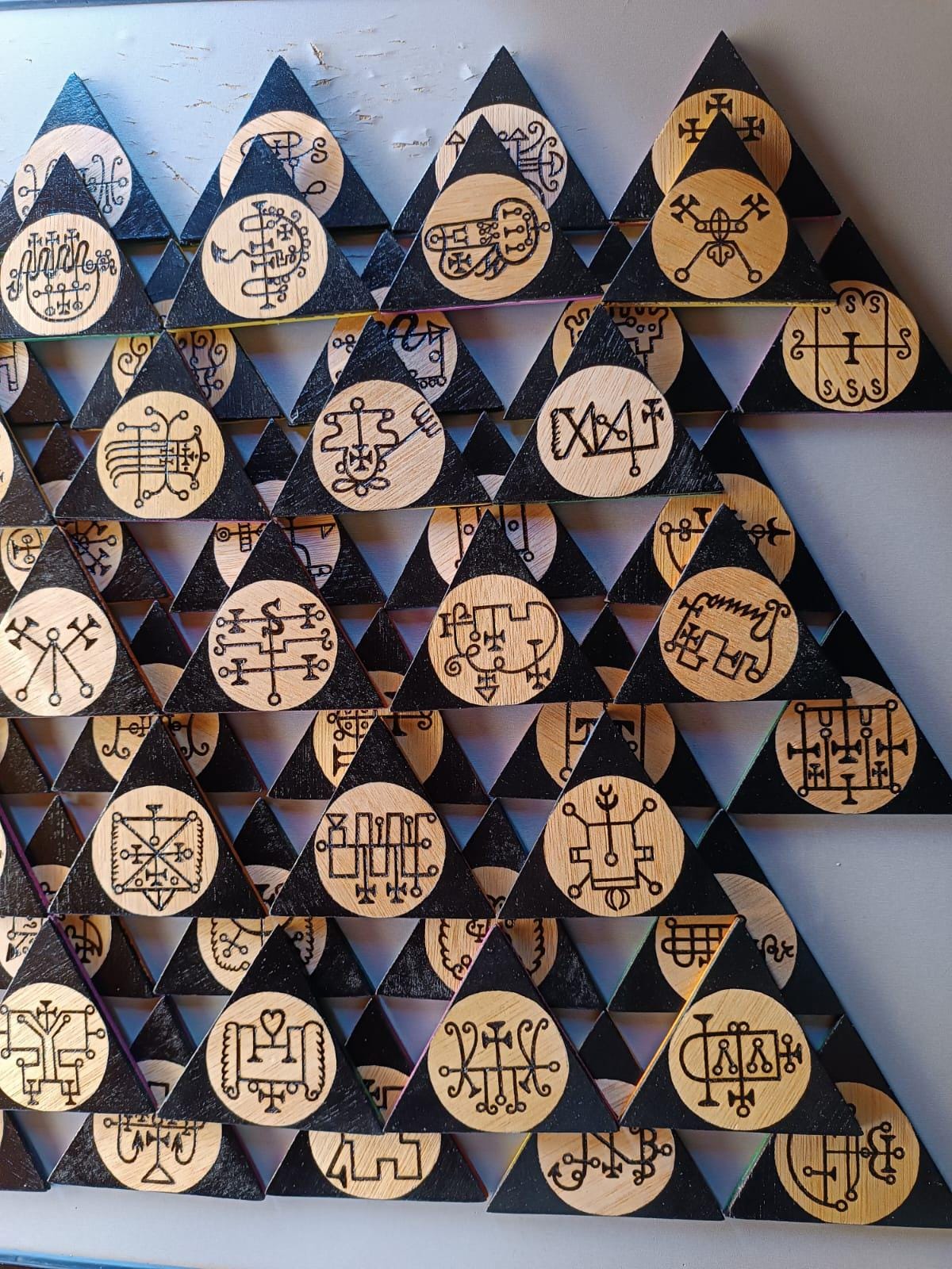 PACK 72 Sigils of GOETIA, Burned in Plywood, Triangles of Invocation ...