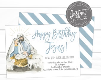 Jesus Birthday Invite - Etsy