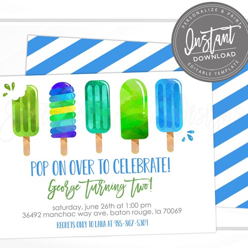 Editable Water Balloon Invitation Water Balloon Fight Party Etsy