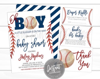 baby boy shower invitations baseball theme