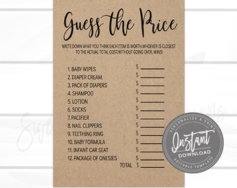 Printable Rustic Baby Shower Animal Babies Game Printable | Etsy