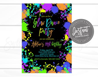 dance party invite etsy