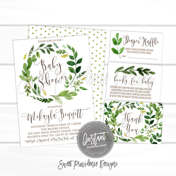 botanical baby shower invitations