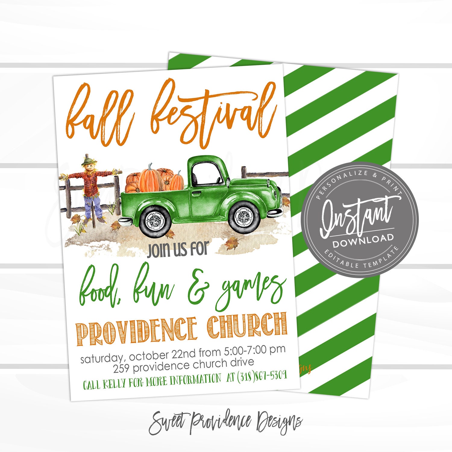 Fall Rally Invite Fall Fest Flyer, Fall Festival Invitation, Pumpkin, Truck, Pumpkin ...