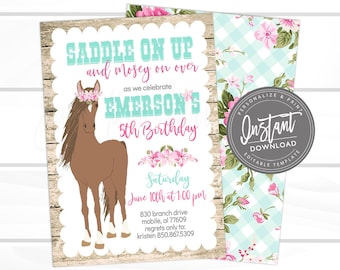 Birthday Horse Invitation Cards Birthday Birthday Invitation 50 
