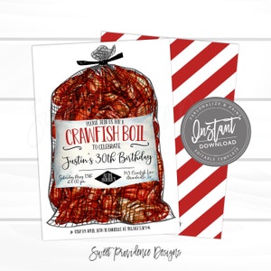 Crawfish Boil Birthday invitation, Editable Crawfish Invite, ANY OCCASION, Louisiana Crawfish Invitation template, Instant Access - Edit NOW