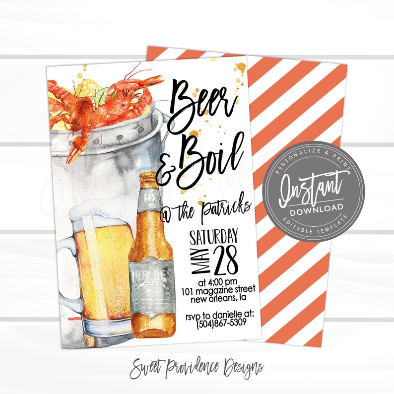 K&ouml;nnte beinhalten: Einladung zu einer Beer & Boil Party bei den Patricks am Samstag, den 28. Mai um 16:00 Uhr. Die Party findet in der 101 Magazine Street in New Orleans, Louisiana, statt. Bitte melde dich bei Danielle unter (504) 867-5309 an.