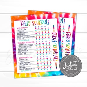 Editable Home School Planner, Customizable Kids Daily Task List Chart, Weekly Planner, Printable Parent Teacher Schedule, INSTANT ACCESS