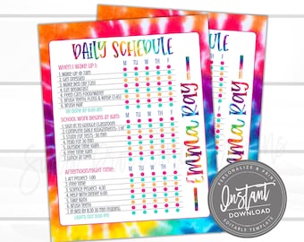 Editable Home School Planner, Customizable Kids Daily Task List Chart, Weekly Planner, Printable Parent Teacher Schedule, INSTANT ACCESS