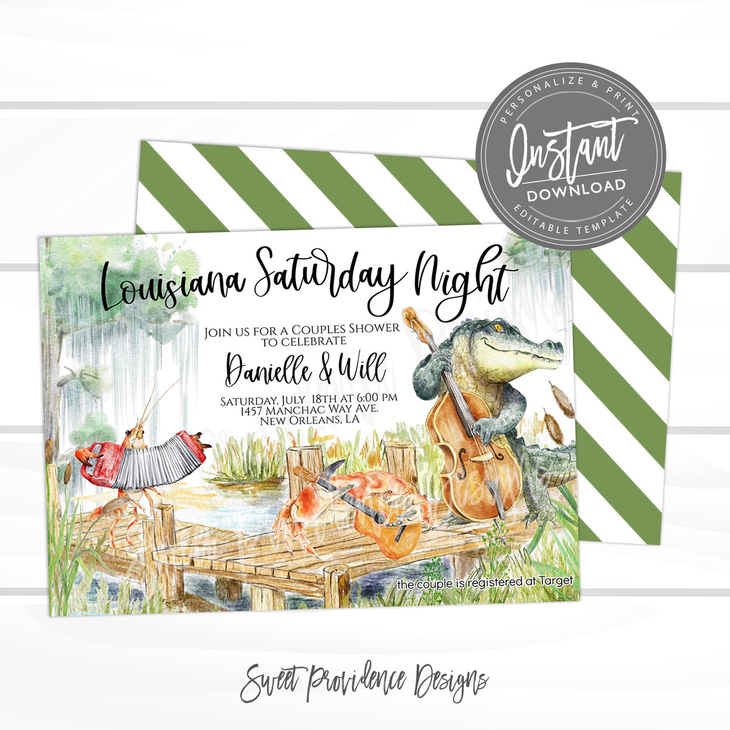 Louisiana Saturday Night Invitation, Any Occasion Invitation, Bayou theme, Editable Graduation Birthday, Any Occasion Invite, Instant Access