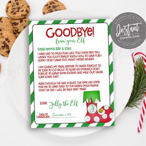 EDITABLE Elf Letter, Elf Hello Goodbye Note, Santa Letter, Custom ...