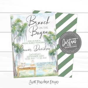 Bridal Brunch Invitation, Brunch on the Bayou, Bridal Shower Invitation, Printable, Editable Template, Instant Access, Printable, EDIT NOW