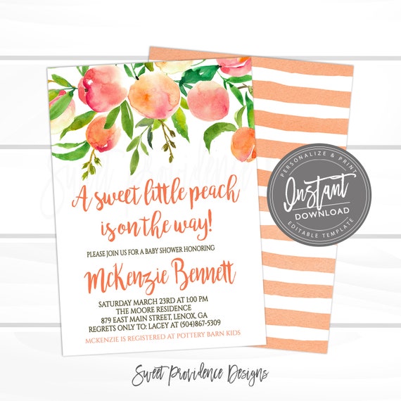 Peach Baby Shower Invitations 9