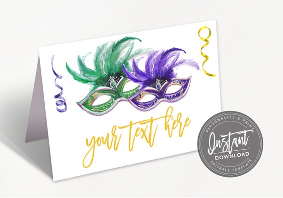 mardi gras name card