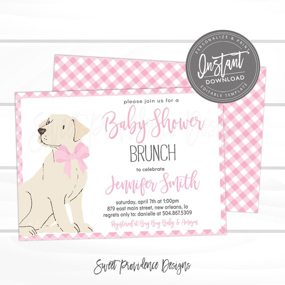 Baby Shower Brunch Invitation Dog Invitation Editable Template
