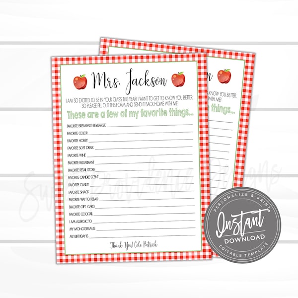 A Few of My Favorite Things Printable - Etsy