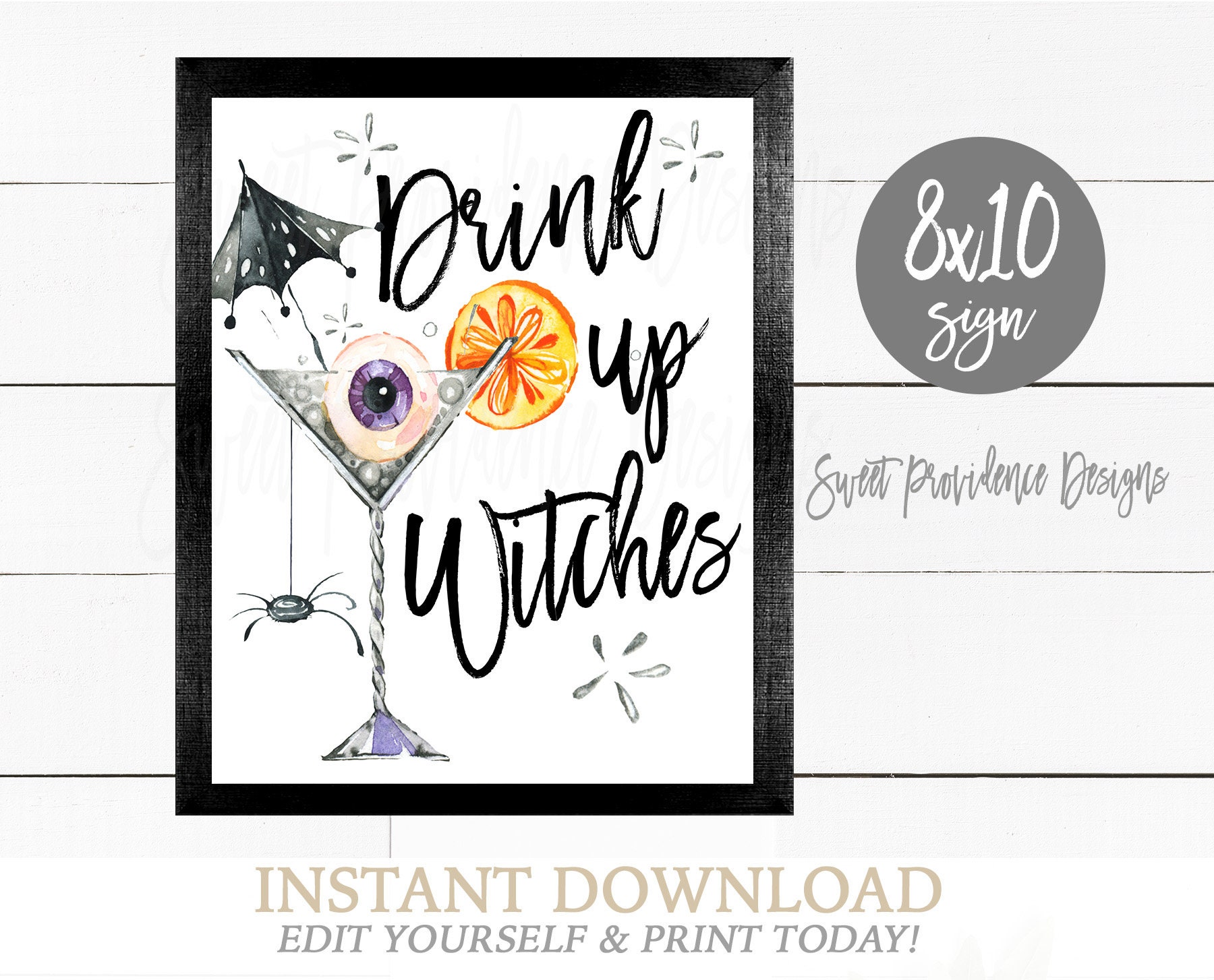 Drink up Witches Printable Sign Witches Sign 