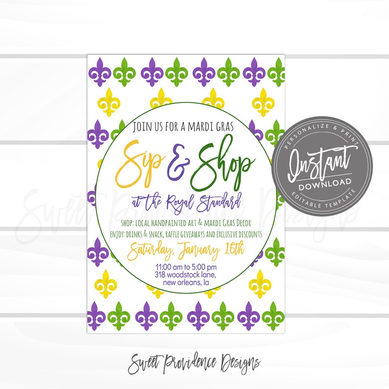 mardi gras paint and sip