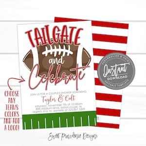 Football Engagement Invitation, Editable Tailgate and Celebrate template, any event printable Football tailgate time Invite Instant Access