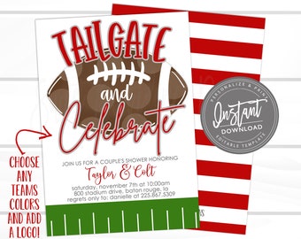 Football Engagement Invitation, Editable Tailgate and Celebrate template, any event printable Football tailgate time Invite Instant Access
