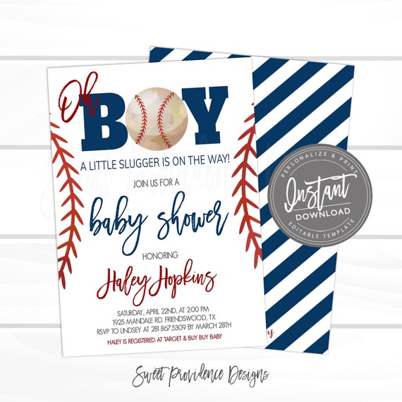 baseball baby shower invitations