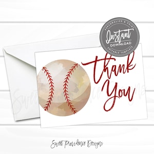 Honkbal Bedankkaart, Boy Bedankkaart, bewerkbare Baby Shower dank u, Little All Star Uitnodigen, Afdrukbare Instant Access