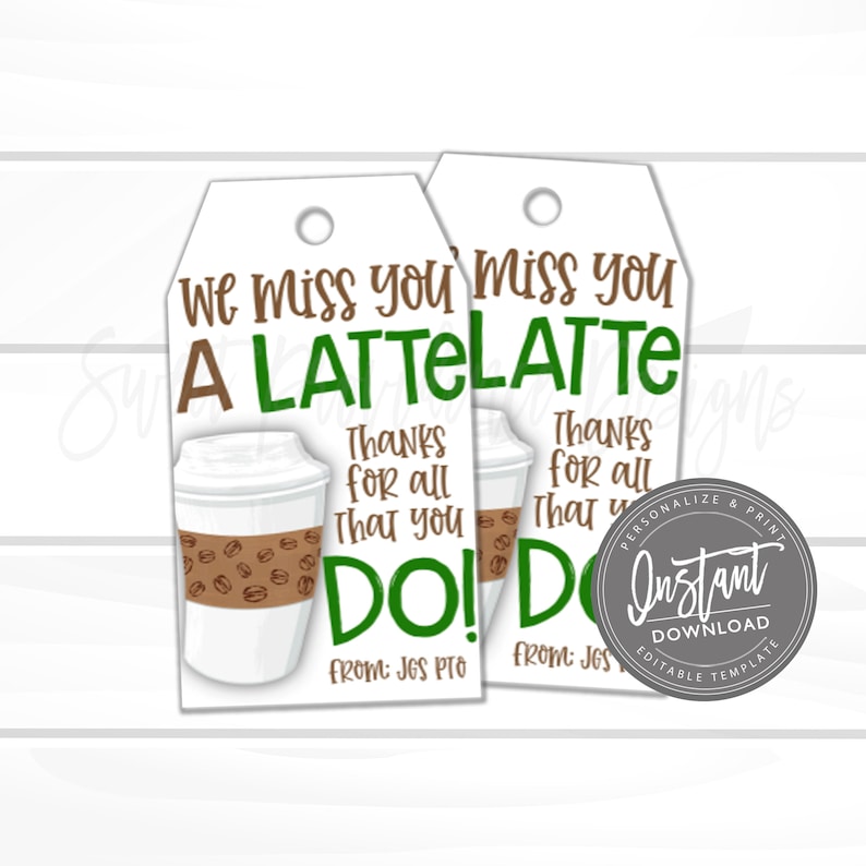 Thanks A Latte Card Template