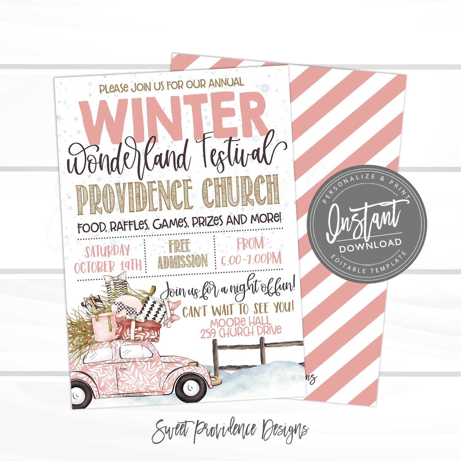 Winter Festival Editable Christmas Winter Wonderland Flyer - Etsy