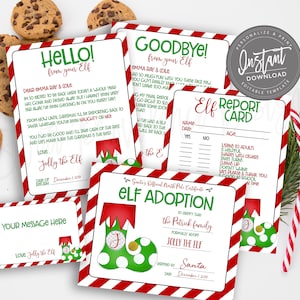 EDITABLE Elf Arrival Activity Kit, ELF Letter, Elf Note, Custom Personalized Printable, Christmas Report Card, quarantine Instant Access