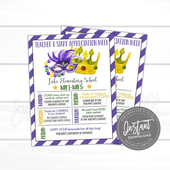 mardi gras teacher appreciation