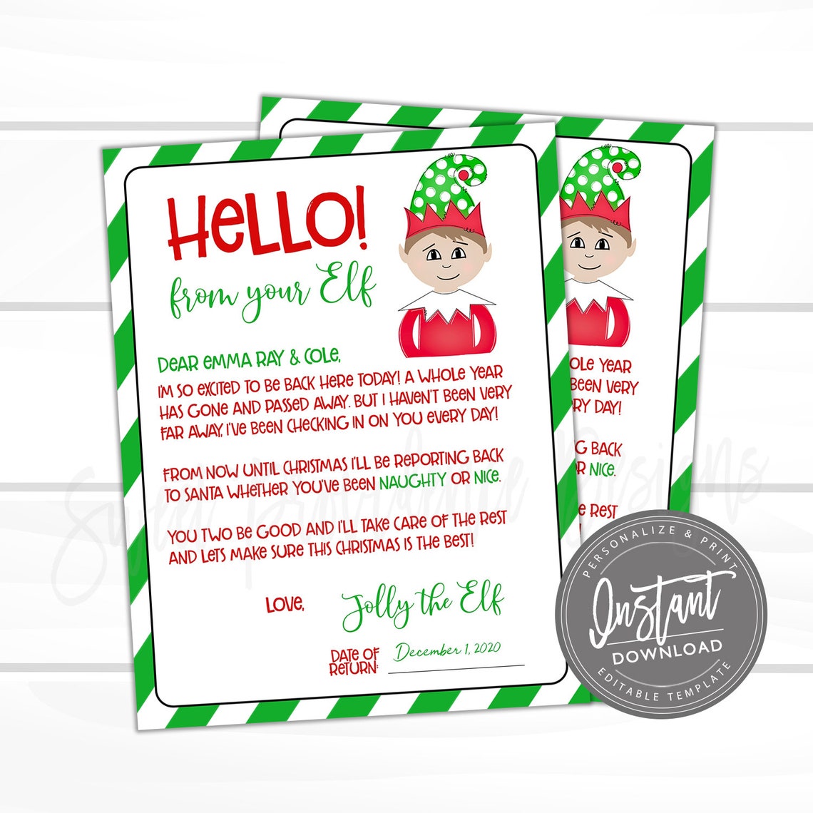 Editable Elf Letter Template