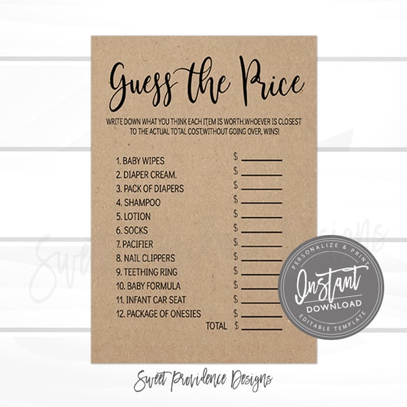 Baby photo guessing game template discount