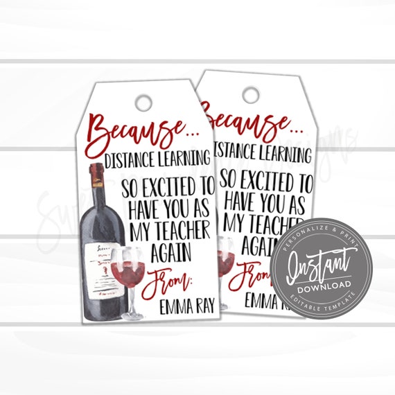 First Day of School Teacher Printable Gift Tag, Back to School Favor Tag template, distance learning, PTO PTA tag, Instant Access- Edit Now Il_570xn