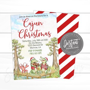 Cajun Christmas Party Invite, Heaux Heaux Heaux, Cajun themed Invite, Christmas Party, Digital Template, Instant Access Printable- EDIT NOW image 1
