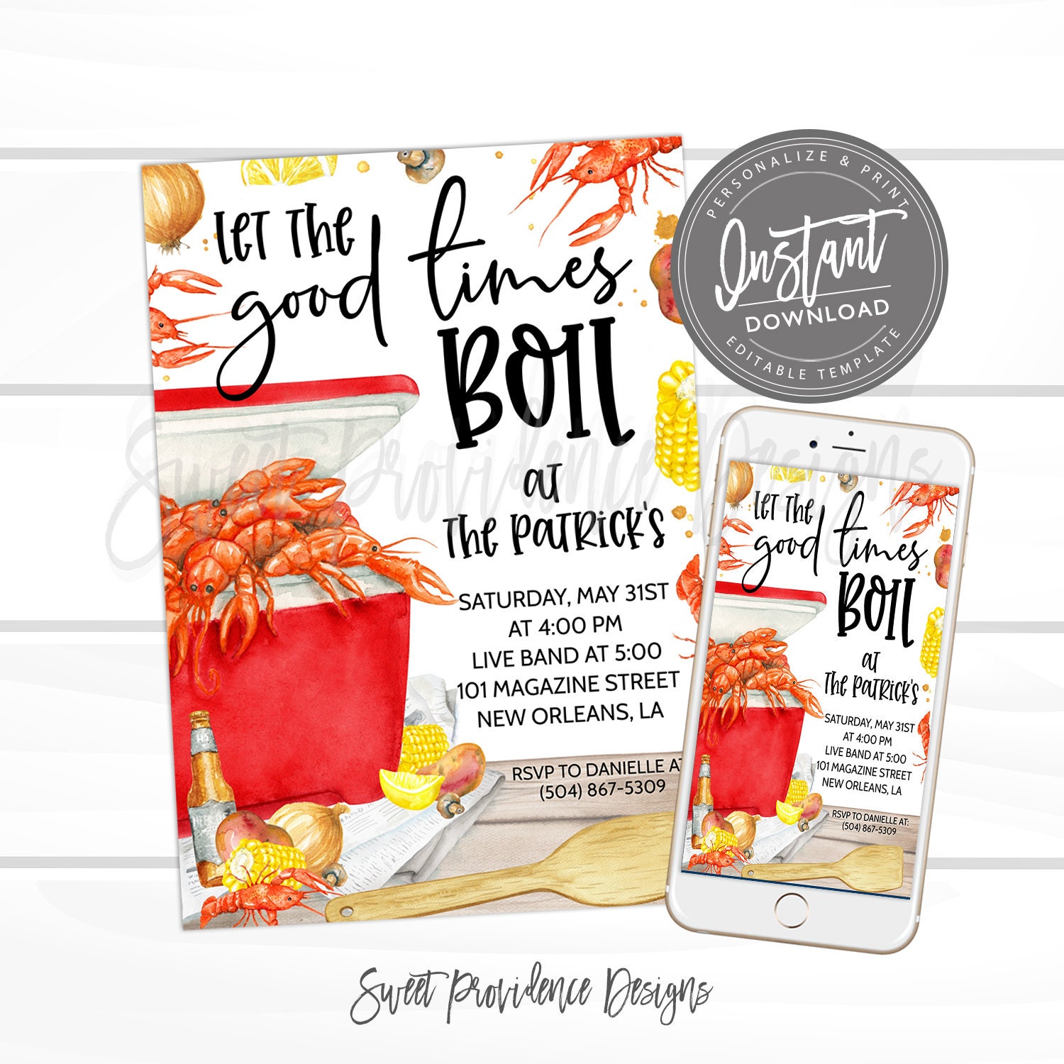 Crawfish Boil Invitation, Any Occassion Crawfish Boil Invitation, Editable Graduation Birthday Company Text Invite, Printable Instant Access - Etsy for Free Printable Blank Crawfish Boil Invitations